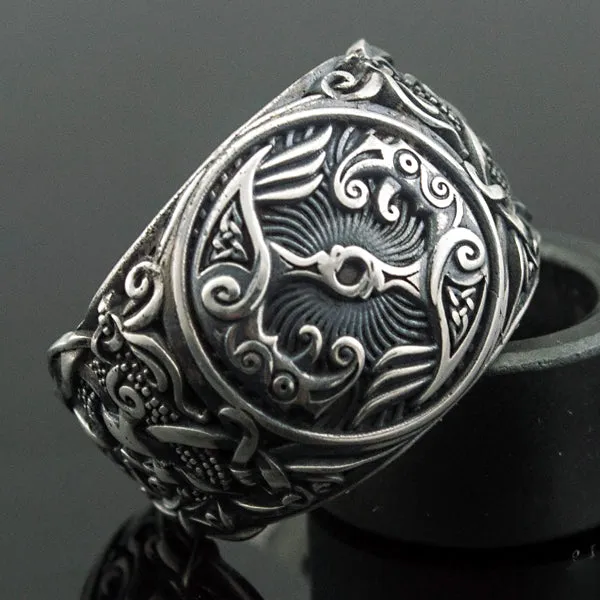 Huginn and Muninn Ring - Sterling Silver or Gold