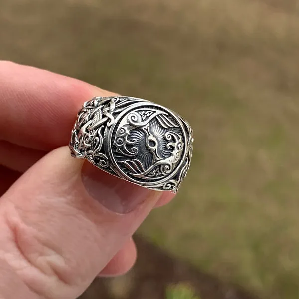 Huginn and Muninn Ring - Sterling Silver or Gold