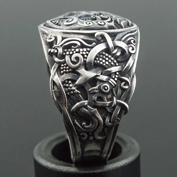 Huginn and Muninn Ring - Sterling Silver or Gold