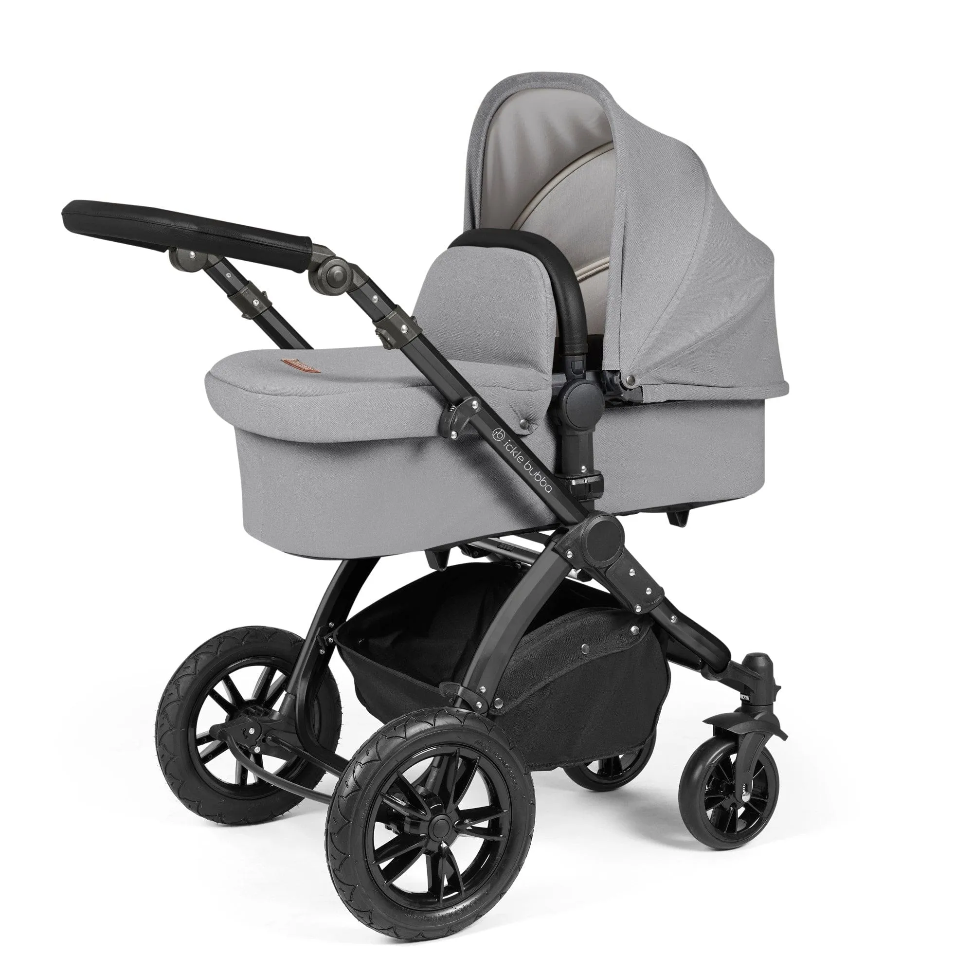 Ickle Bubba Stomp Luxe 3-in-1 I-Size Travel System - Black / Pearl Grey / Black