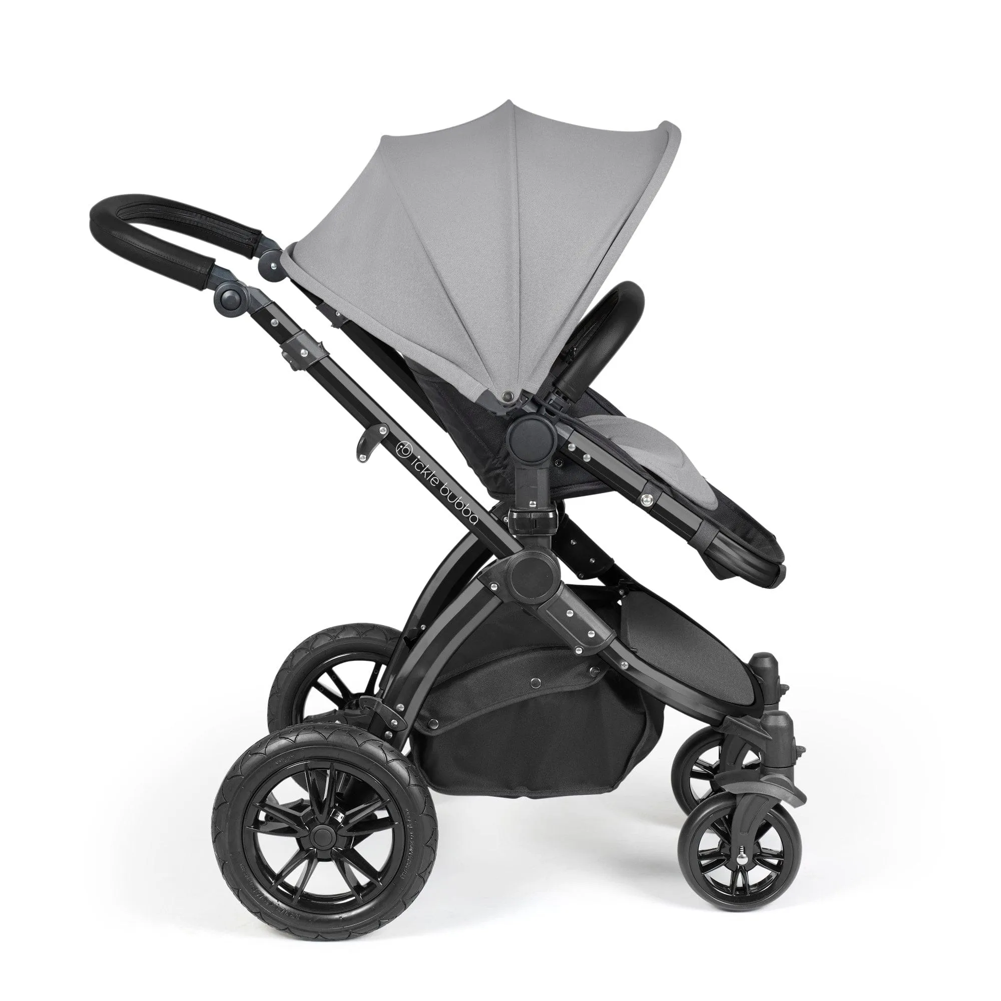 Ickle Bubba Stomp Luxe 3-in-1 I-Size Travel System - Black / Pearl Grey / Black