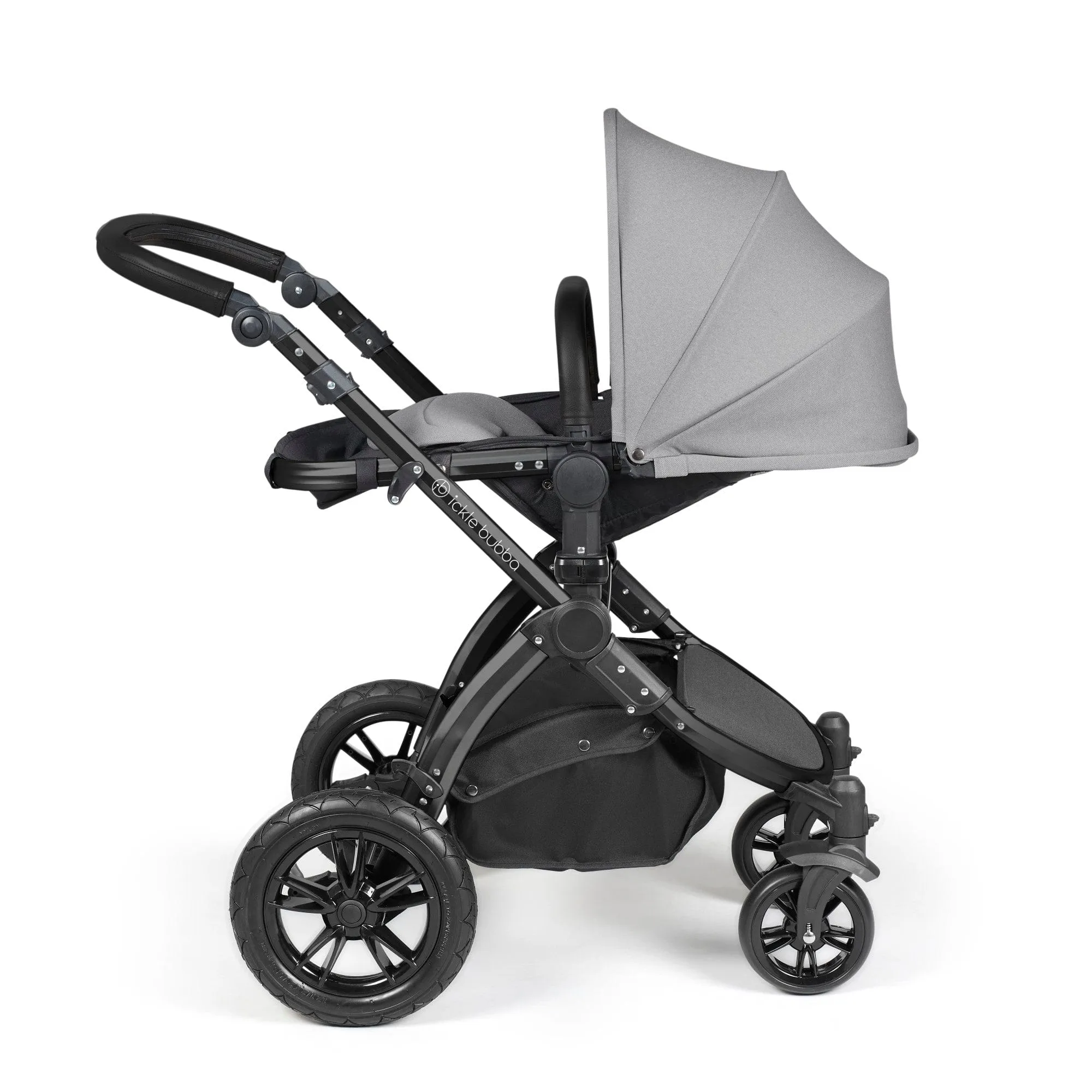 Ickle Bubba Stomp Luxe 3-in-1 I-Size Travel System - Black / Pearl Grey / Black