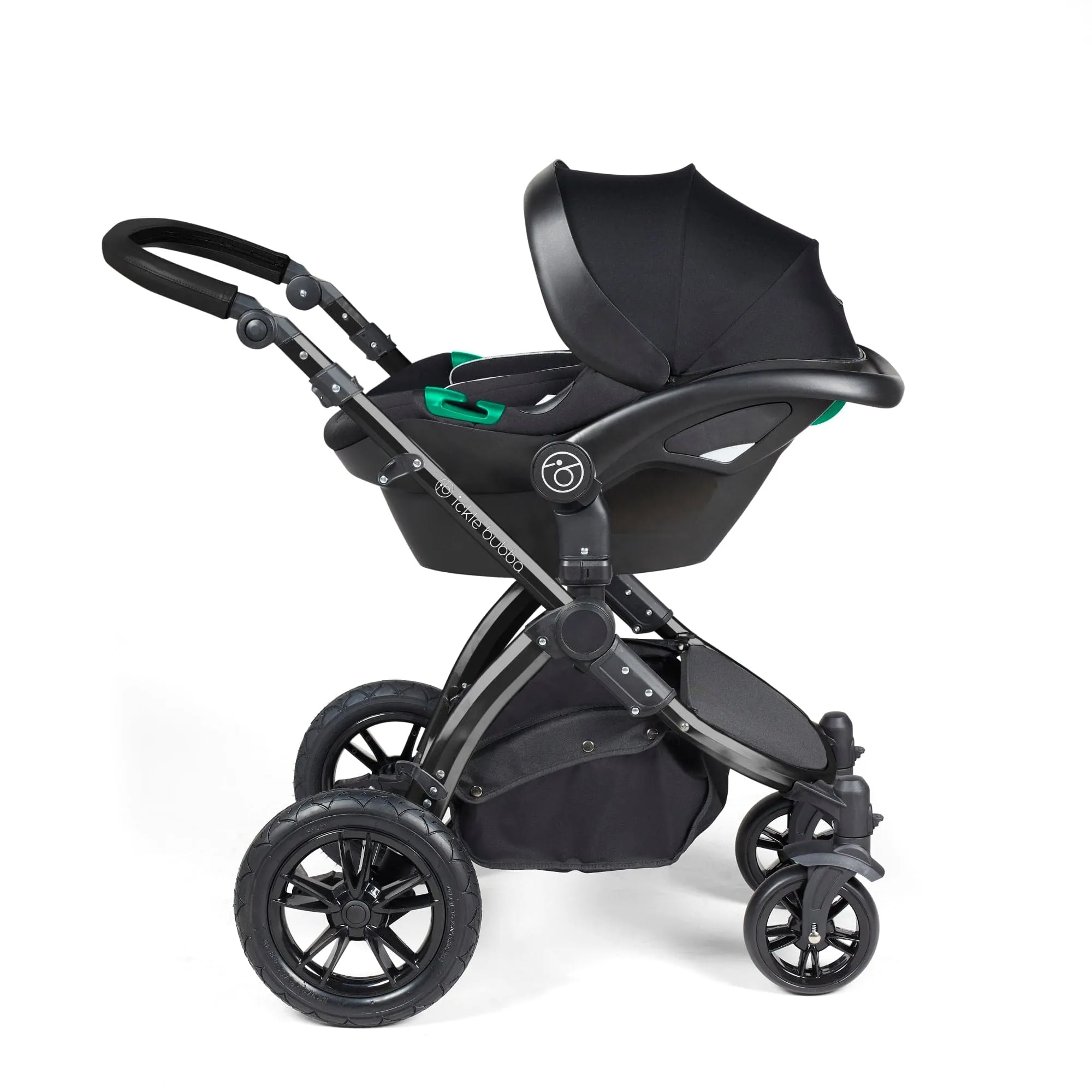 Ickle Bubba Stomp Luxe 3-in-1 I-Size Travel System - Black / Pearl Grey / Black