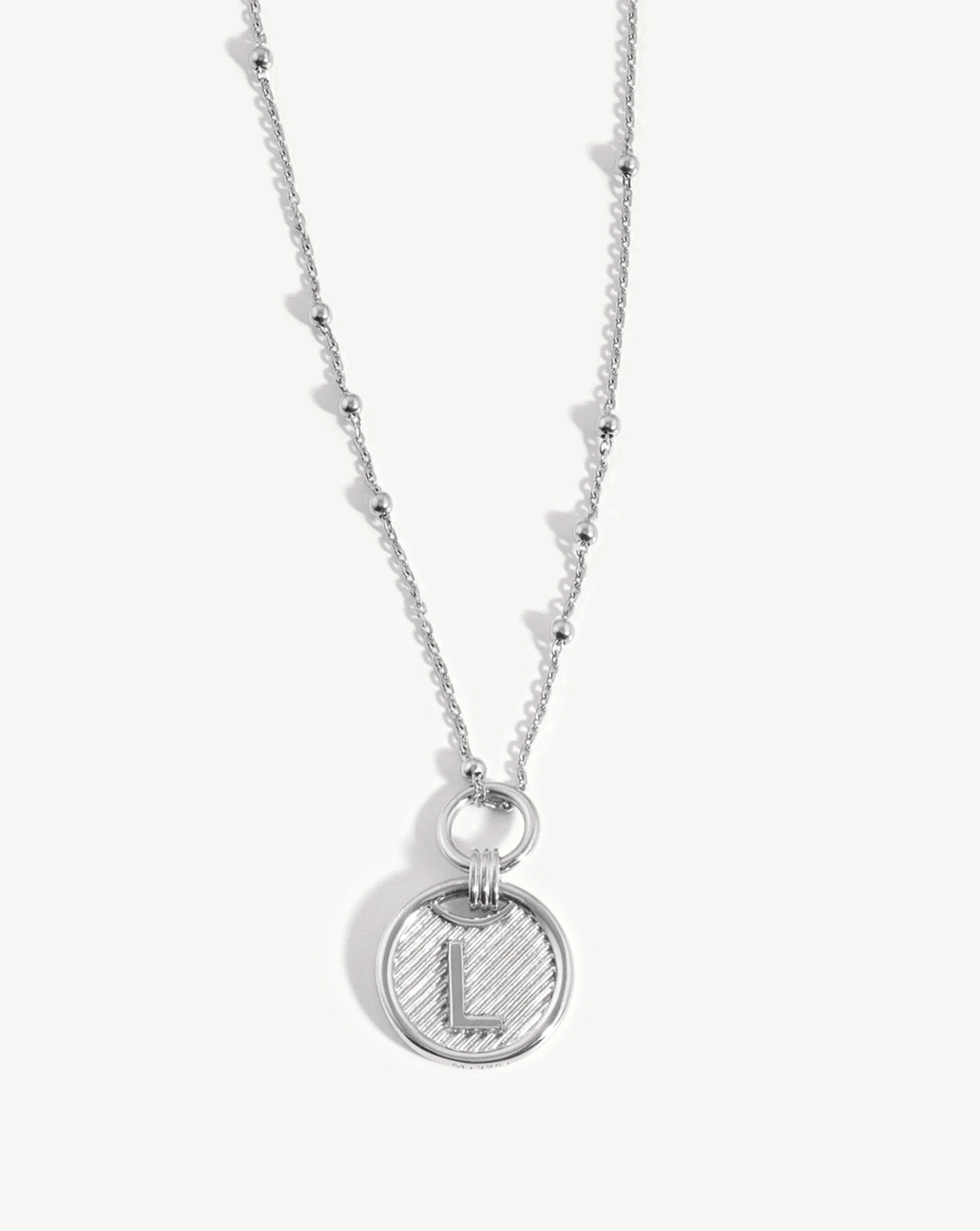 Initial Pendant Necklace  - Initial L | Sterling Silver