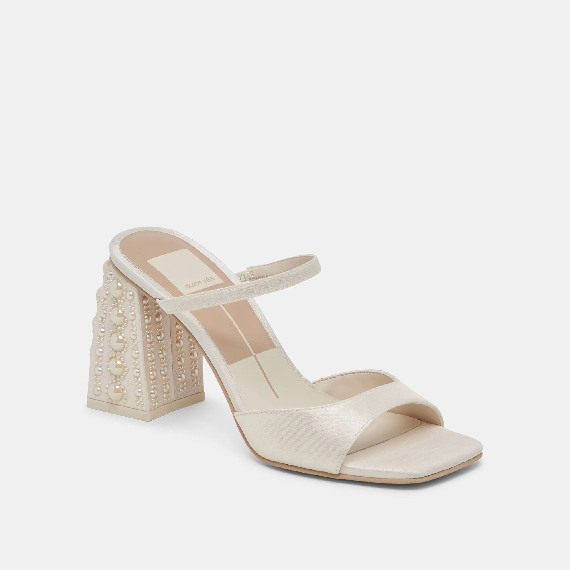 JEMMY PEARL HEELS VANILLA SILK