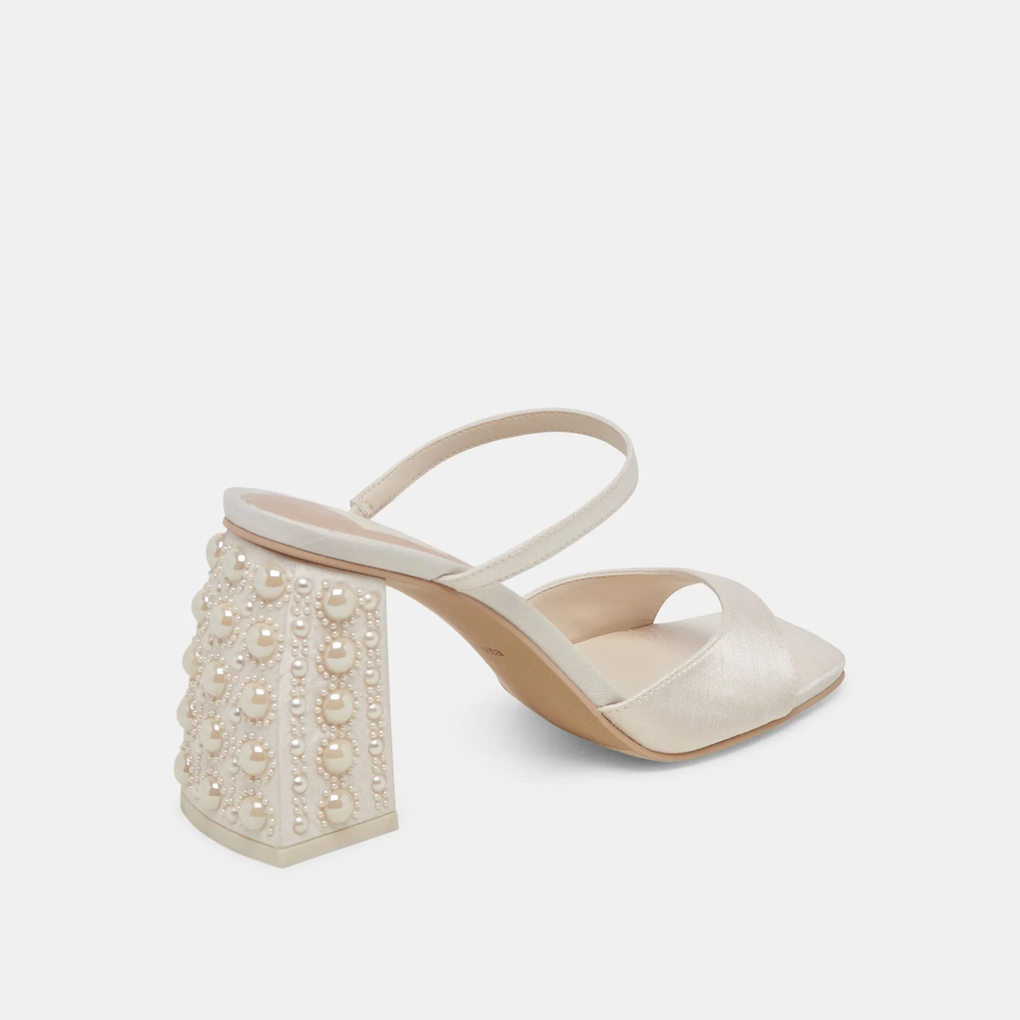 JEMMY PEARL HEELS VANILLA SILK