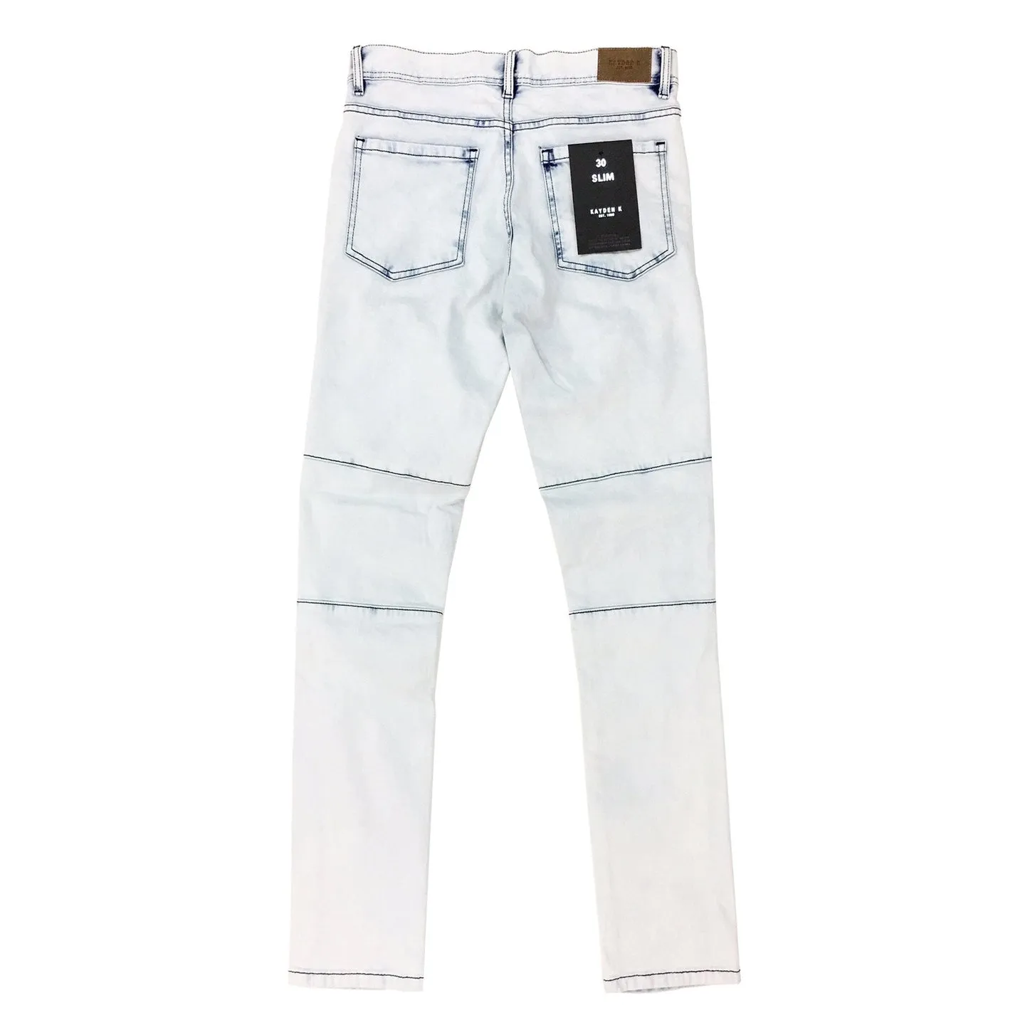 KDNK Ice Blue Biker Denim Jean