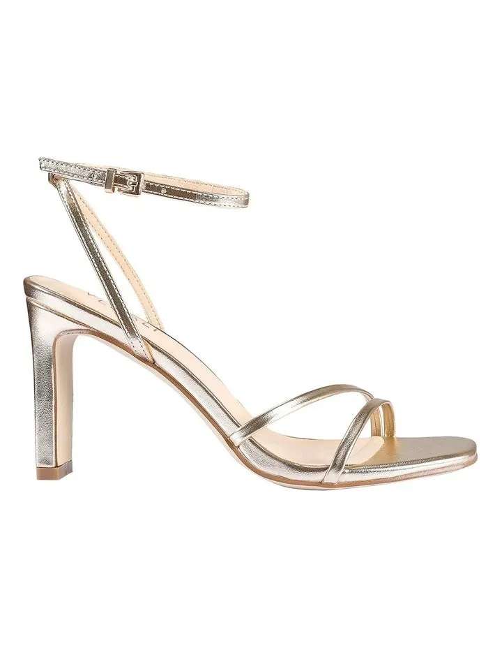 Kimmy Slim Strappy Heels by Verali - Champagne