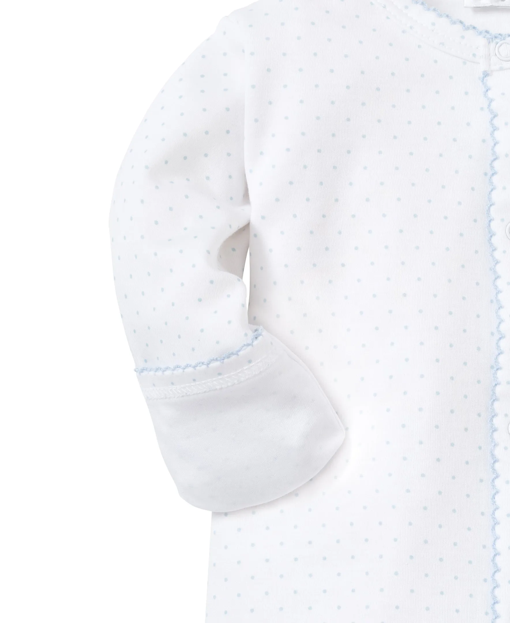 Kissy Kissy - Footie - White with Blue Dots