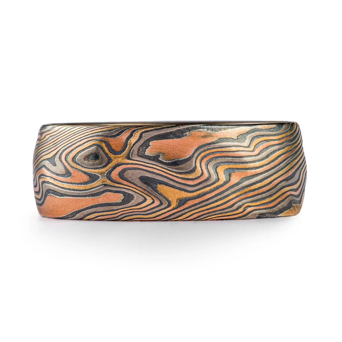 Lively Twist Pattern Ring in Firestorm Palette with Kazaru