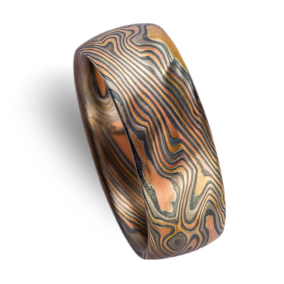 Lively Twist Pattern Ring in Firestorm Palette with Kazaru