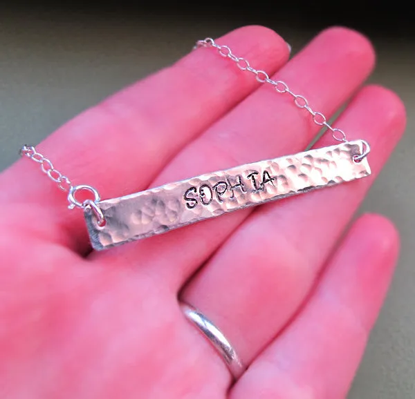 Long Plate Name Necklace