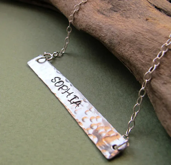 Long Plate Name Necklace