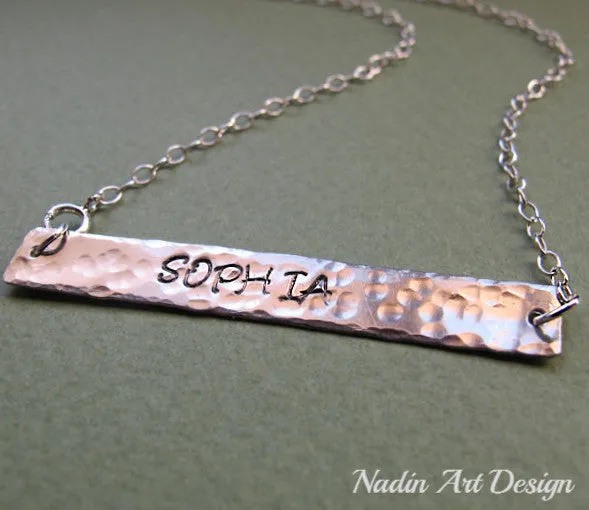 Long Plate Name Necklace