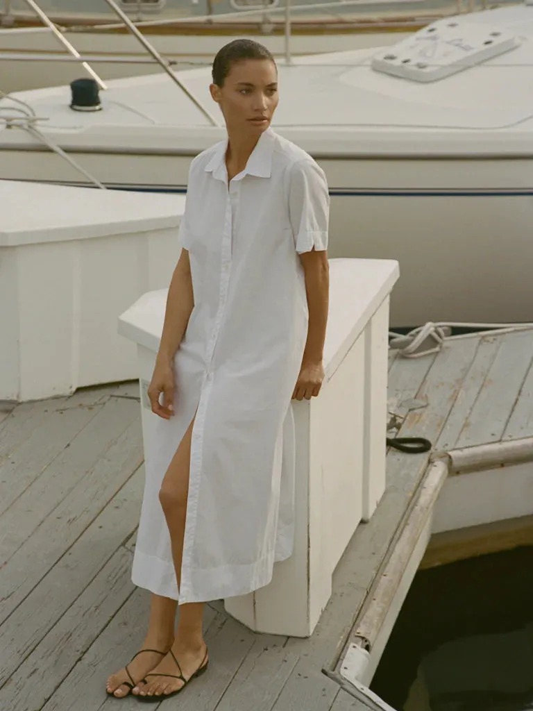 MARION CRISP POPLIN DRESS (WHITE) - WYETH