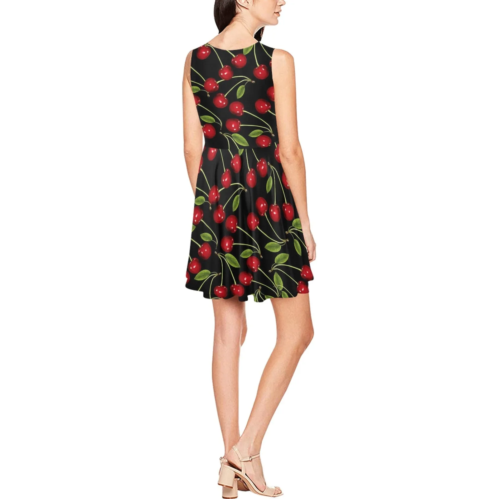 MED CHERRY BOMBERS Thea Sleeveless Skater Dress(Model D19)