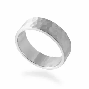 Men's Hammered Square Edge Wedding Band