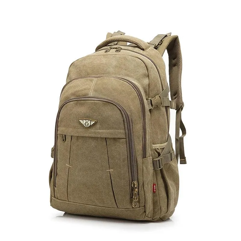 Men's Military Canvas Cool Backpack, ideal for travel and school - R337