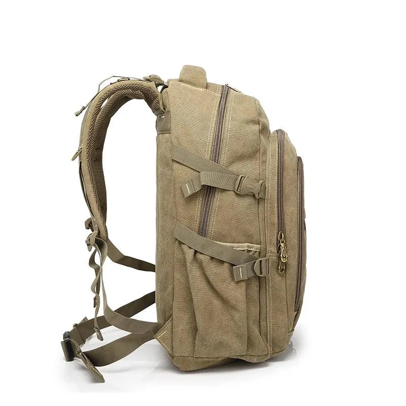 Men's Military Canvas Cool Backpack, ideal for travel and school - R337