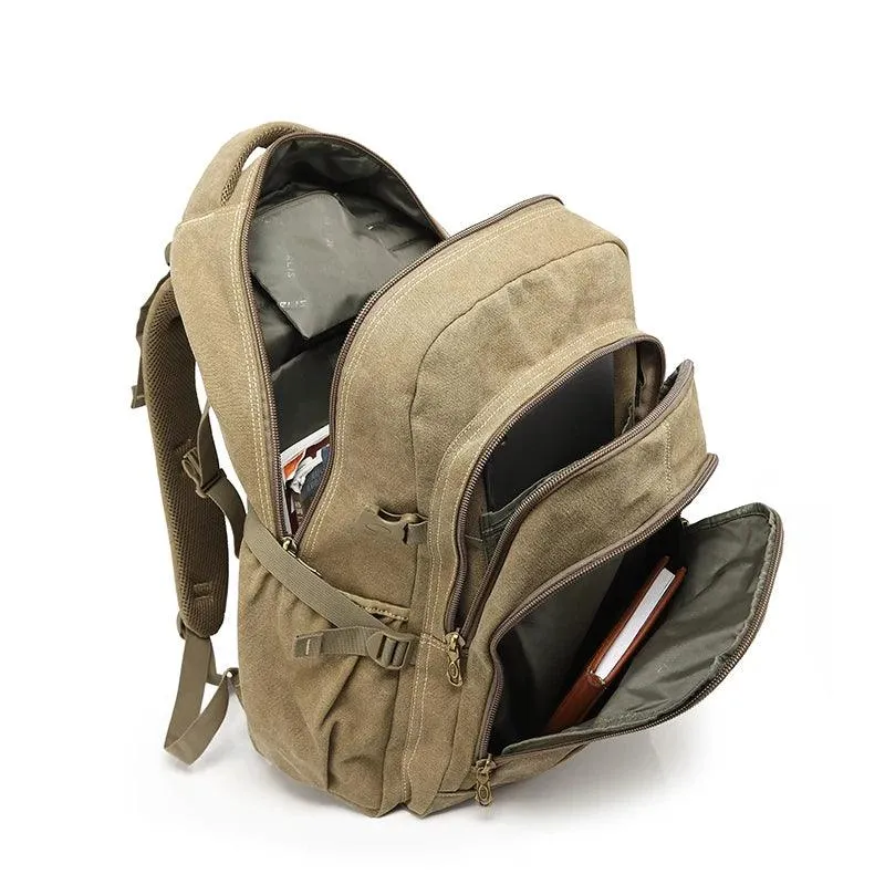 Men's Military Canvas Cool Backpack, ideal for travel and school - R337