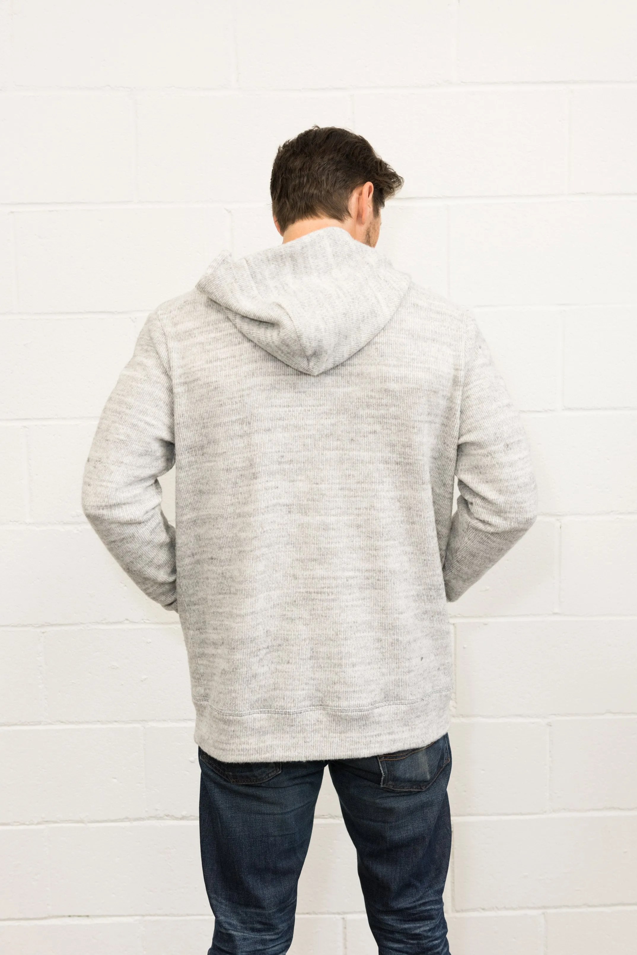 Men's Soft Knit Melange Zip Front Hoodie