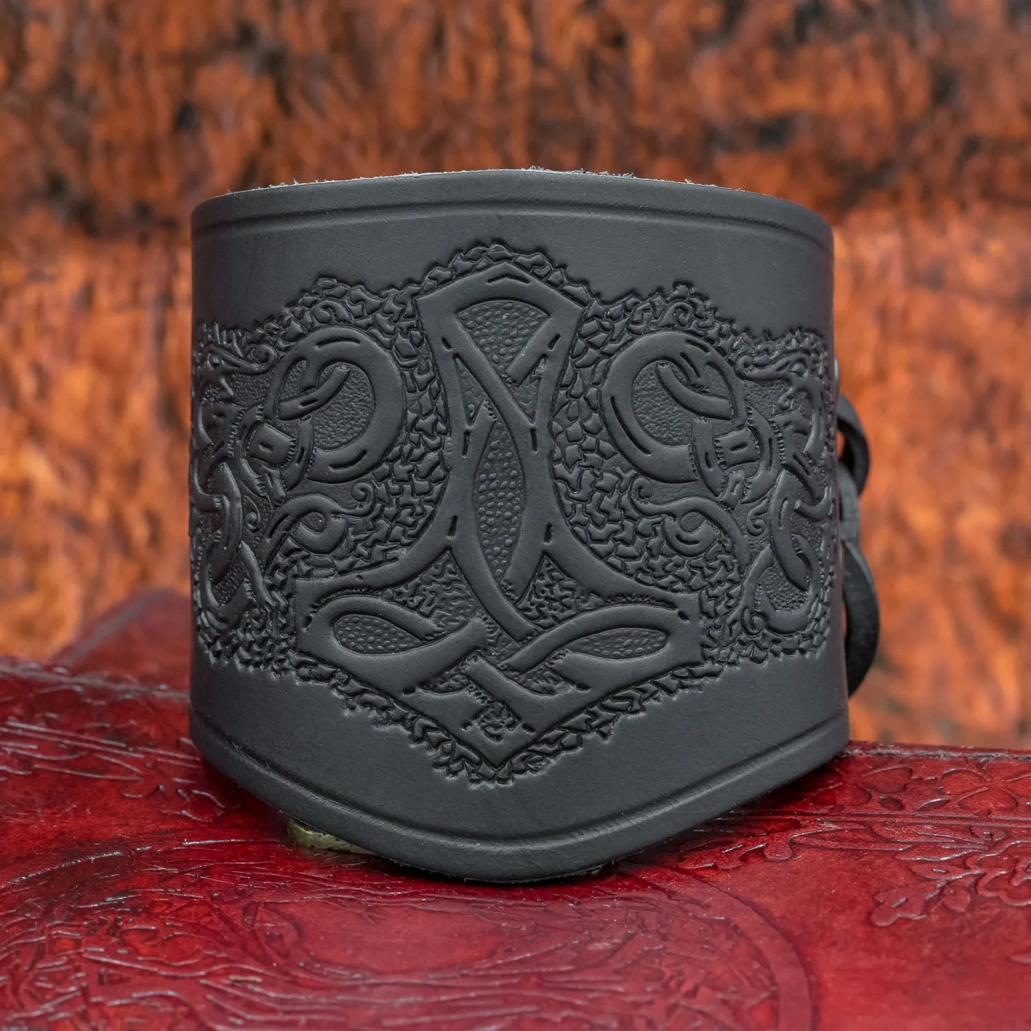 Mjolnir Leather Wide Cuff (buckles)