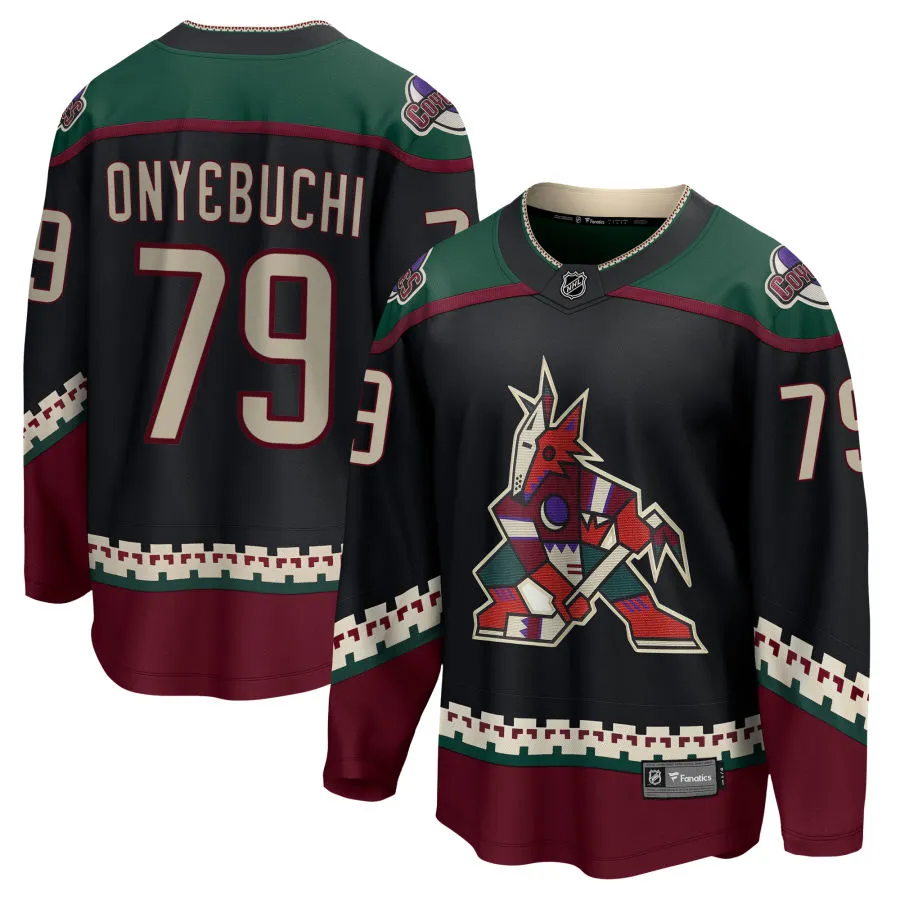 Montana Onyebuchi Arizona Coyotes Fanatics Branded 2021/22 Home Breakaway Jersey - Black