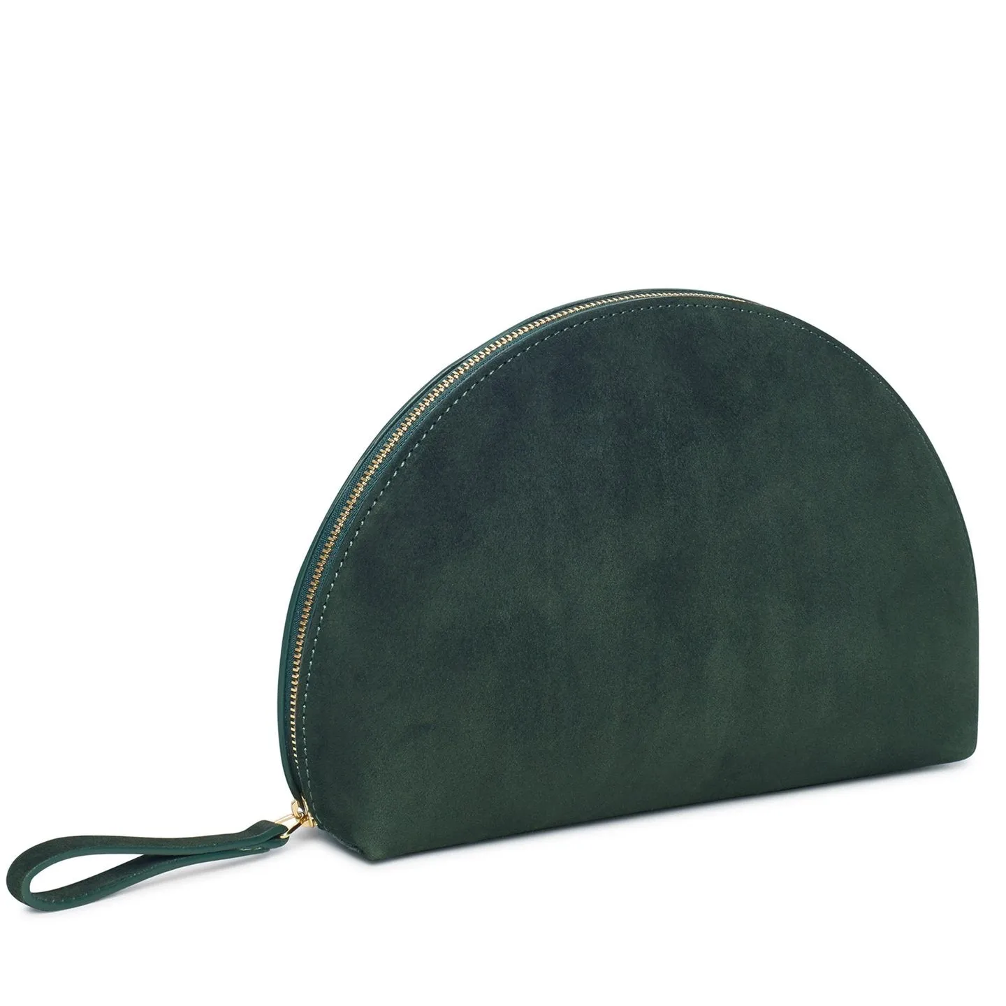 Moon Clutch Mini Suede Wristlet, Moss