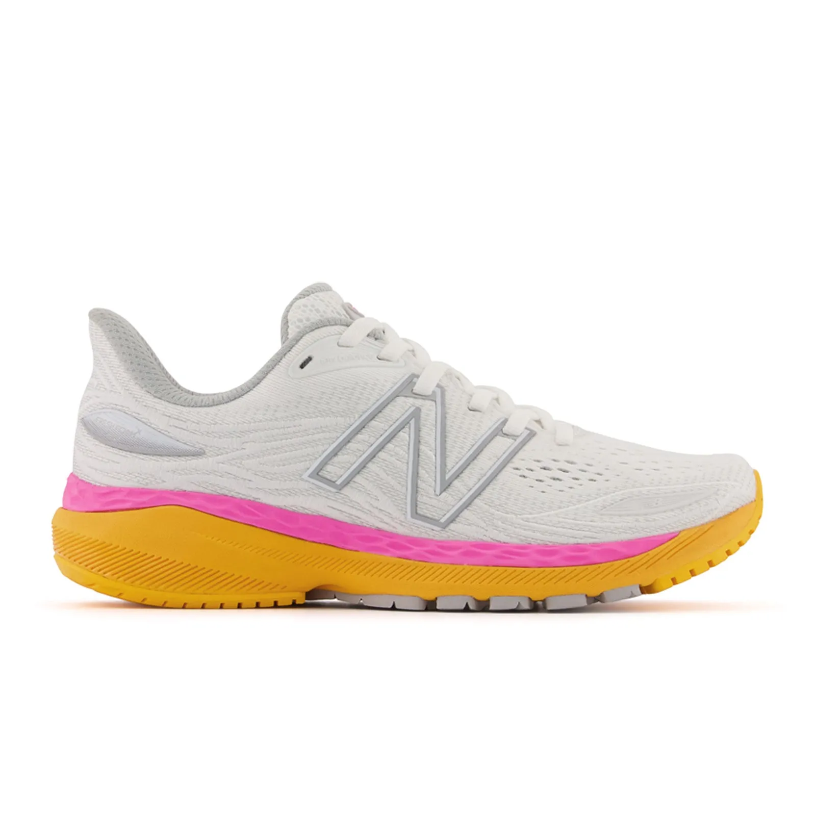 New Balance Fresh Foam X 860 v12 Running Shoe (Women) - White/Vibrant Orange/Vibrant Pink