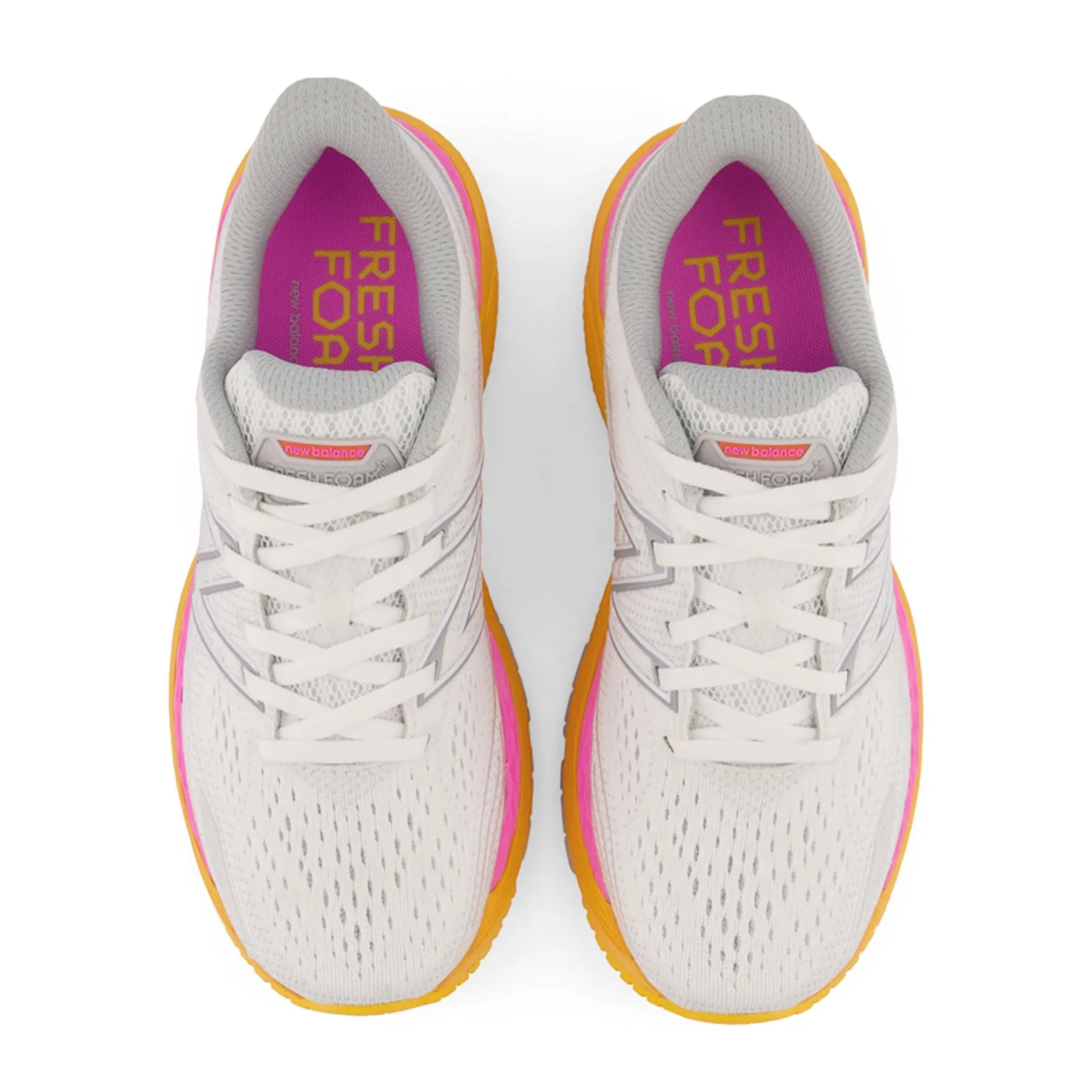 New Balance Fresh Foam X 860 v12 Running Shoe (Women) - White/Vibrant Orange/Vibrant Pink