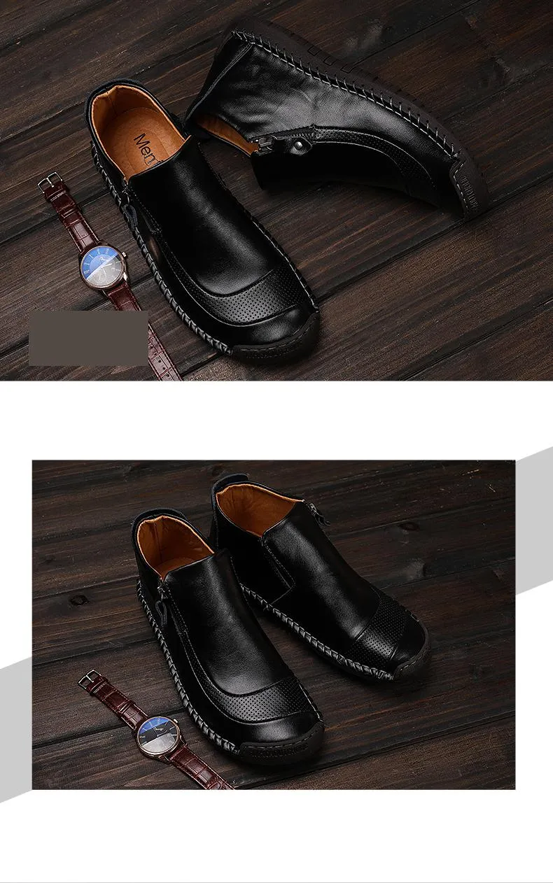 New Men's Quality Warm Genuine Leather Shoes