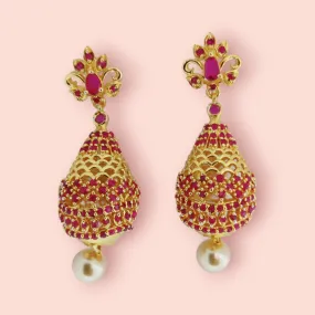 Opulent Crimson Sparkle Earrings