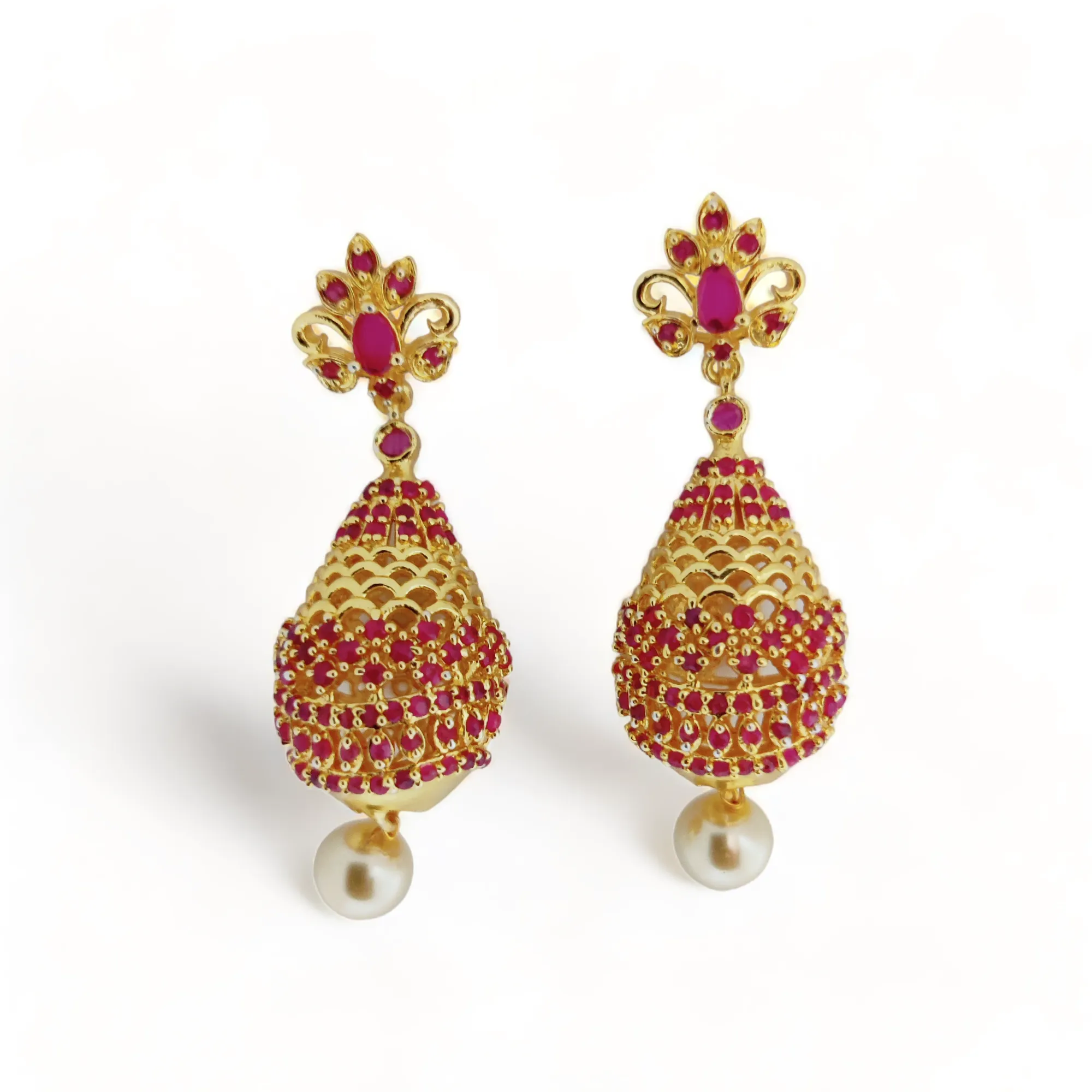 Opulent Crimson Sparkle Earrings