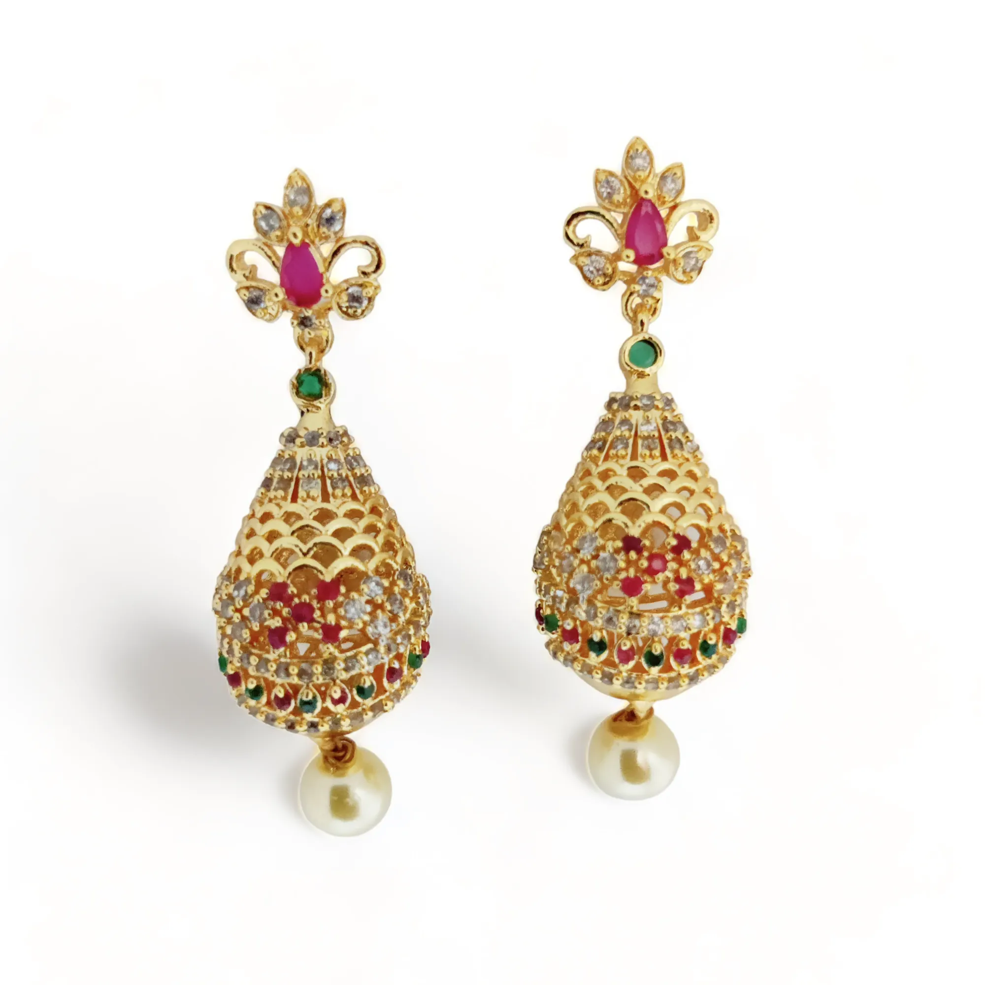 Opulent Crimson Sparkle Earrings