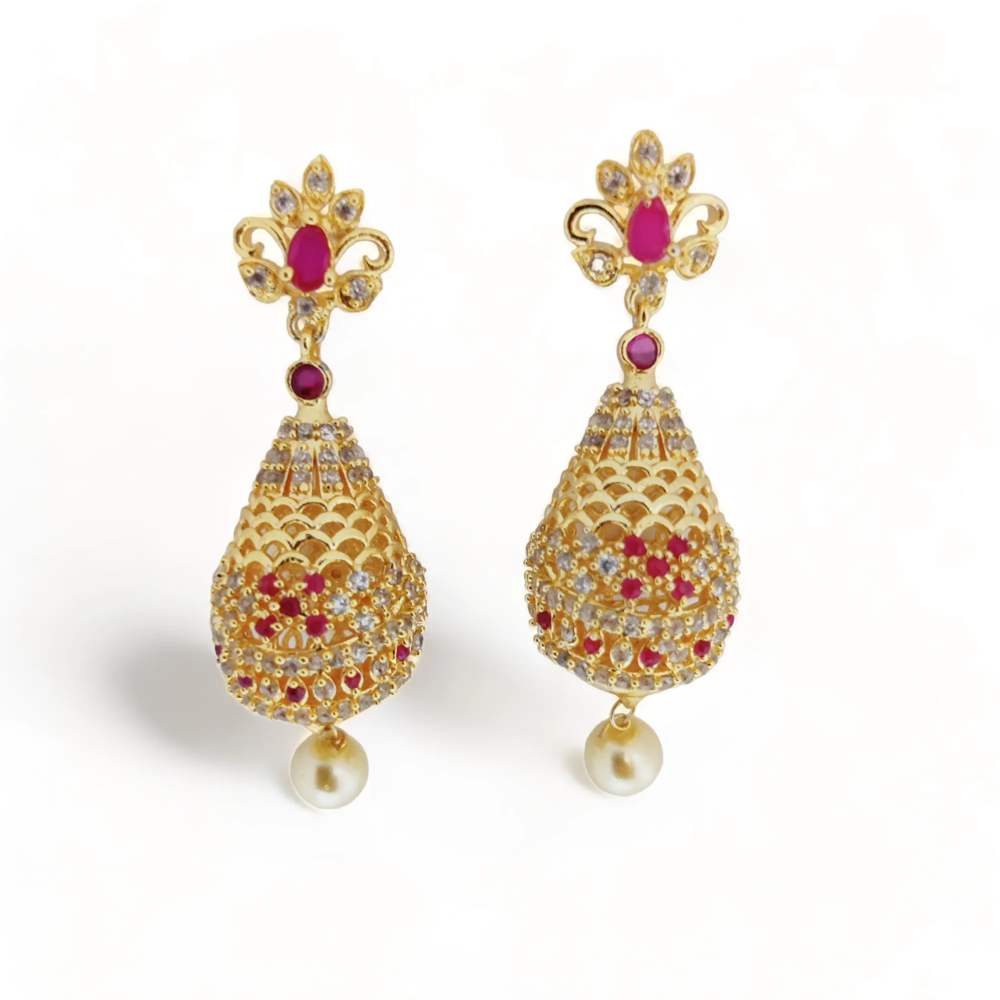 Opulent Crimson Sparkle Earrings