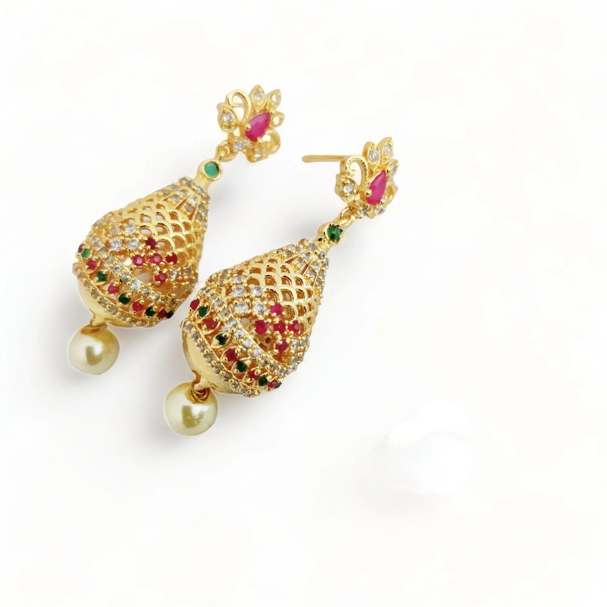 Opulent Crimson Sparkle Earrings