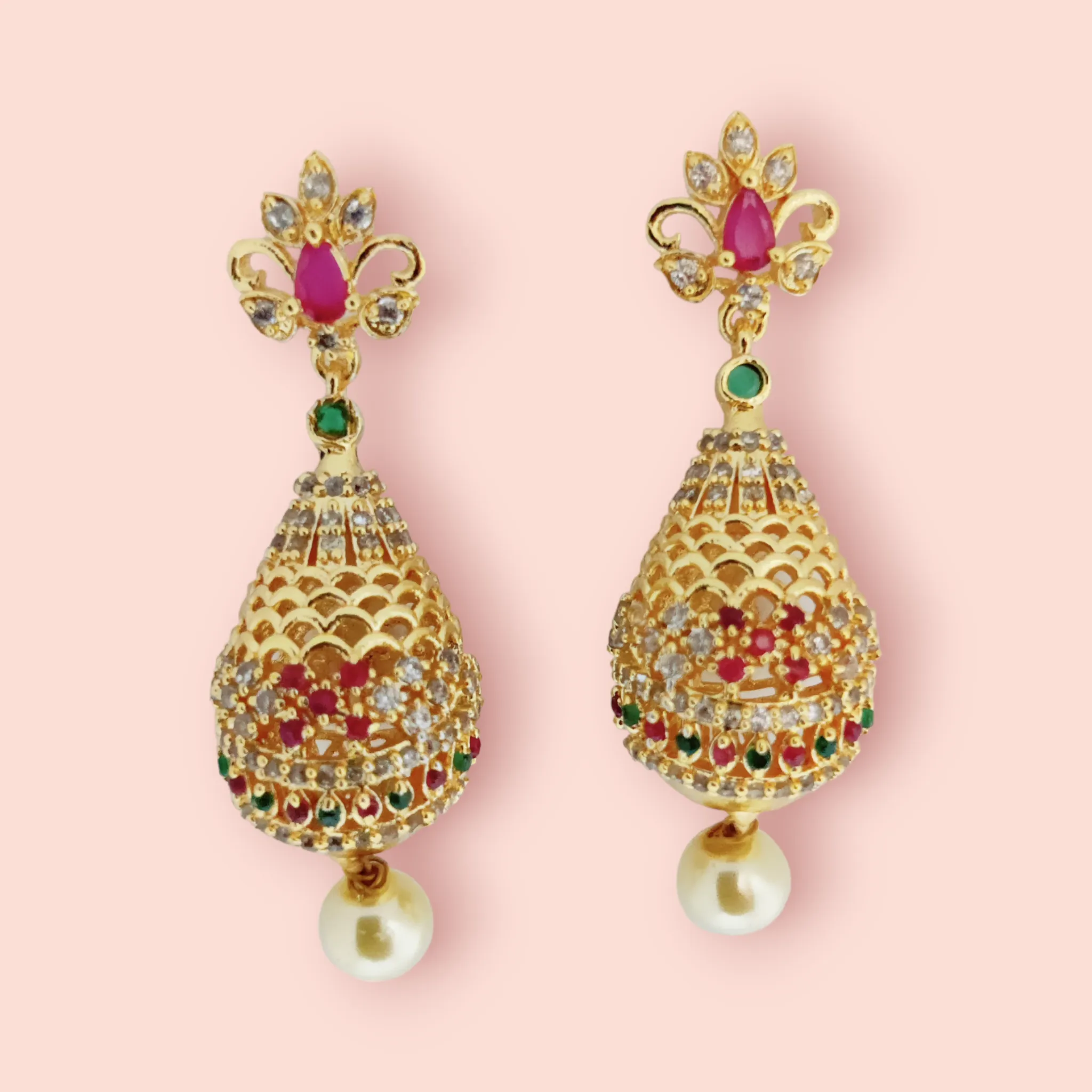 Opulent Crimson Sparkle Earrings