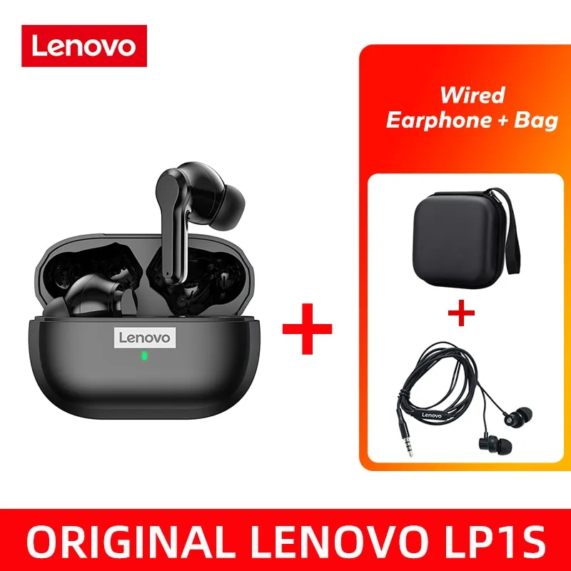 Original Lenovo LP1S TWS Earphone Wireless Bluetooth 5.0 Headphones Waterproof Sport Headsets Noise Reduction Earbuds with Mic