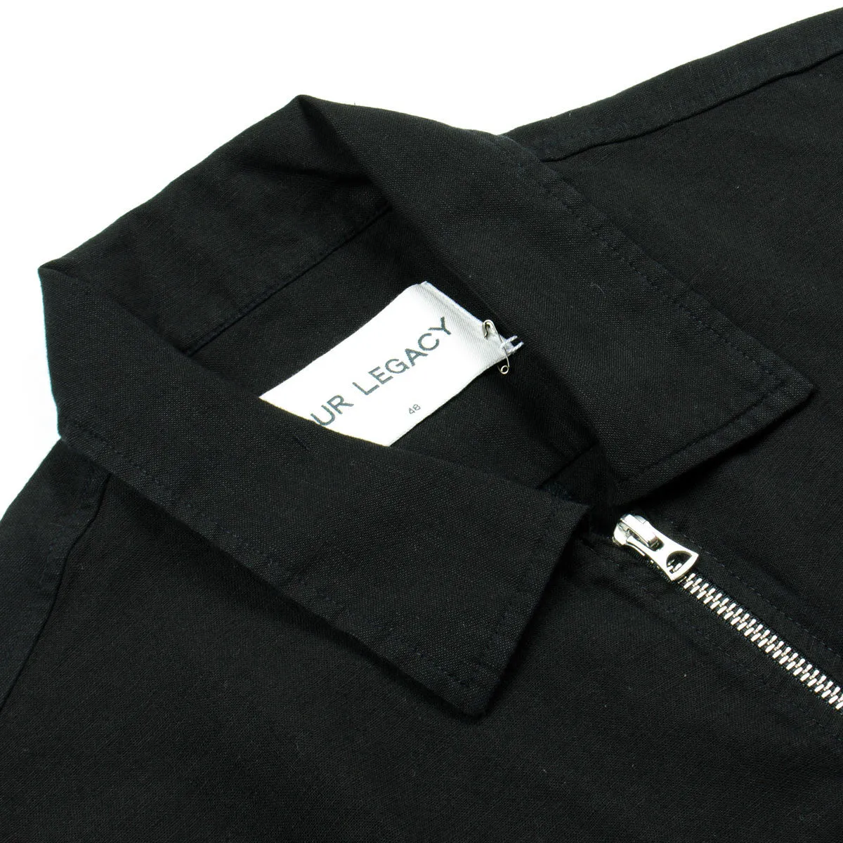 Our Legacy - Zip Shirt - Washed Black Linen