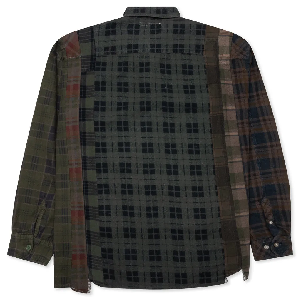 Over Dye 7 Cuts Shirt - Brown