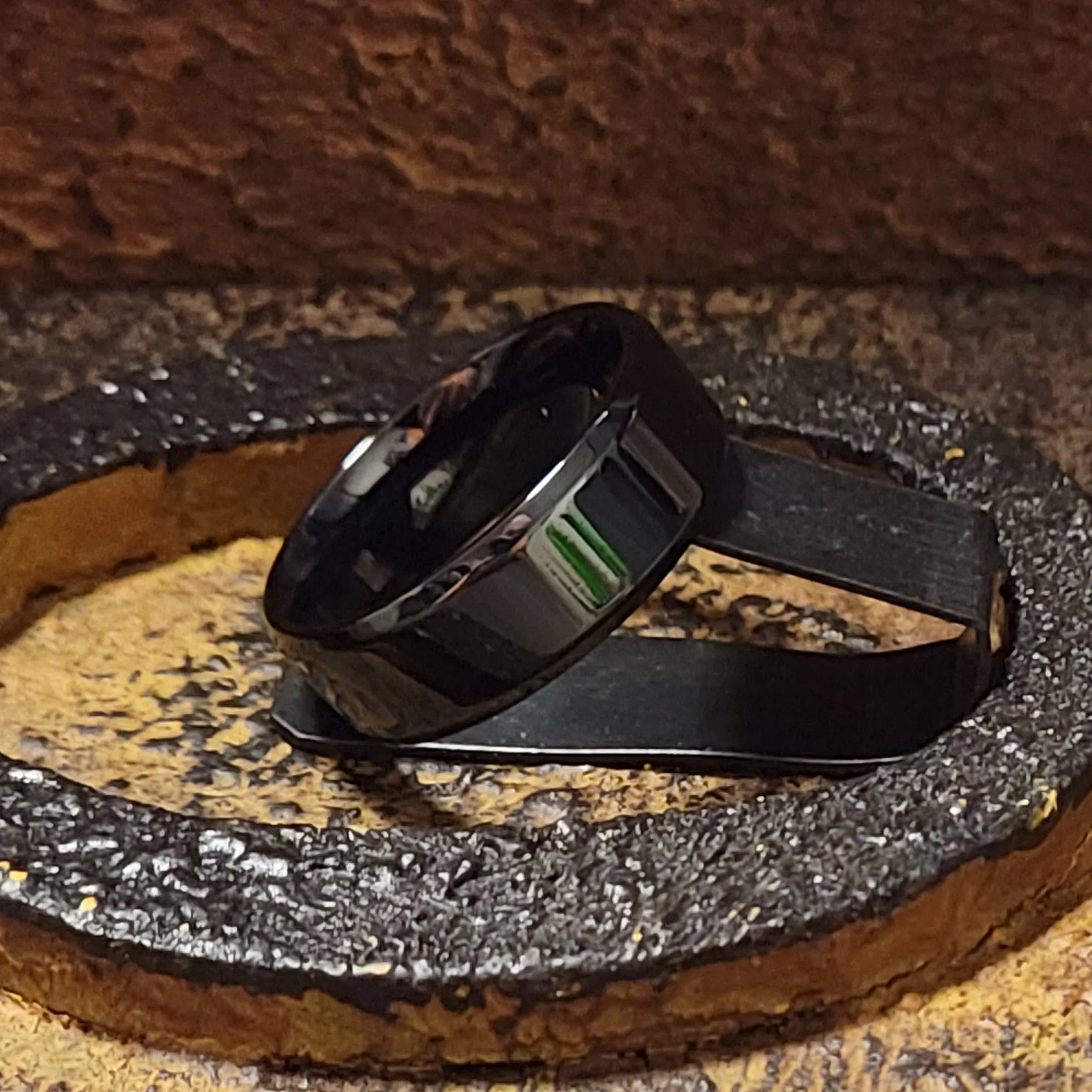 Personalized Men's Traditional Black Wedding Ring - Engraved Handwriting Ring