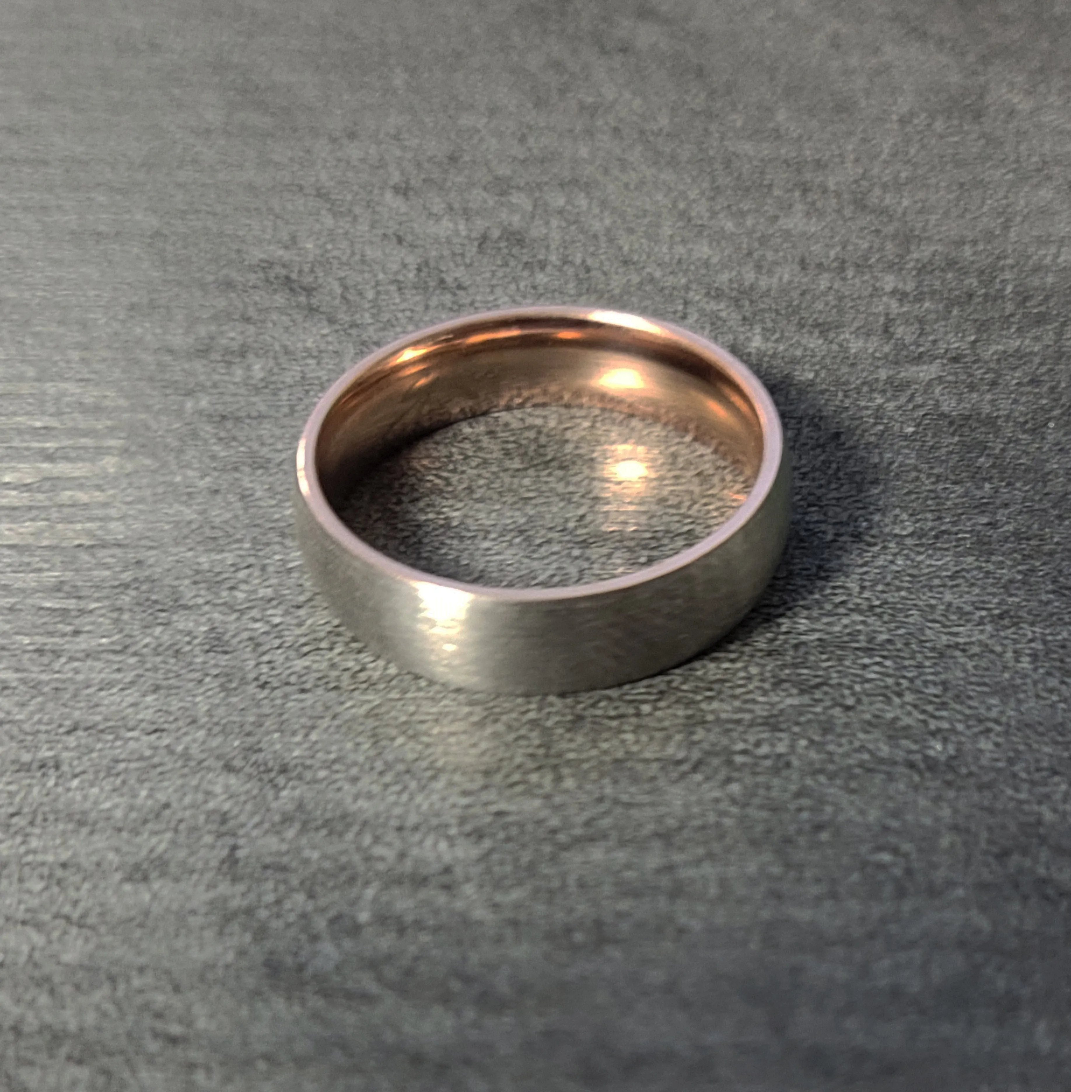 Personalized Women's Titanium Promise Ring - Rose Gold Over Titanium