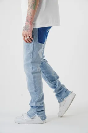 Pocket Ripped Off Light Blue Denim - UF5000