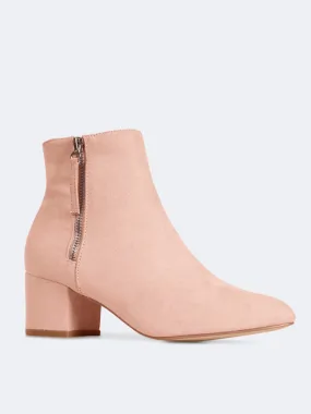 Pointed Toe Zip Ankle Boots