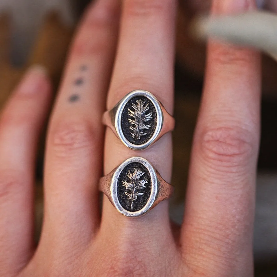 Preorder Oak Signet Rings Sterling Silver