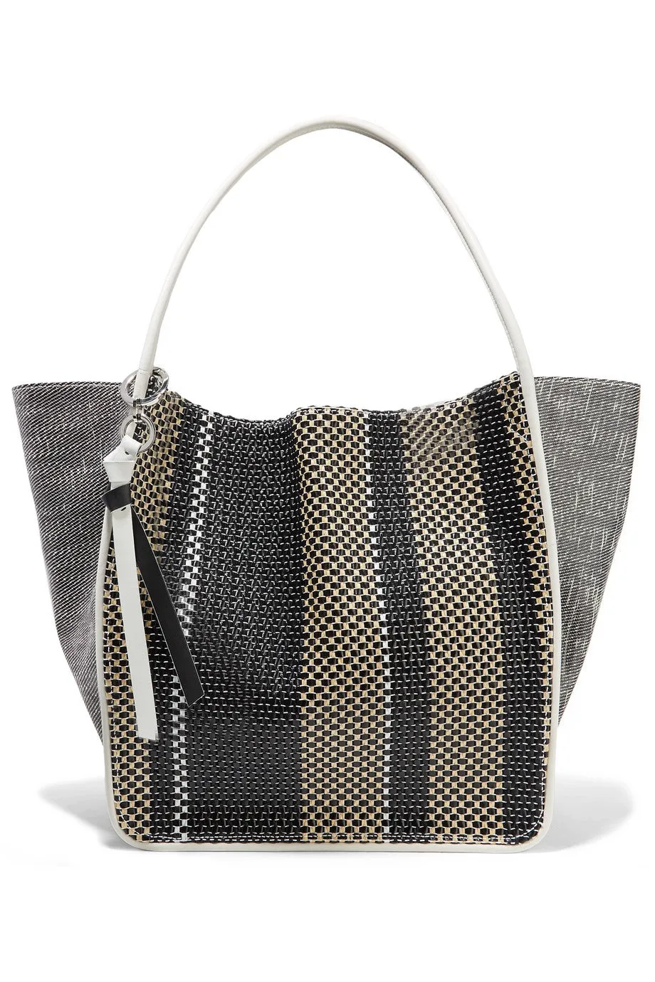 PS Slouch Tote XL Woven, Black/Ecru