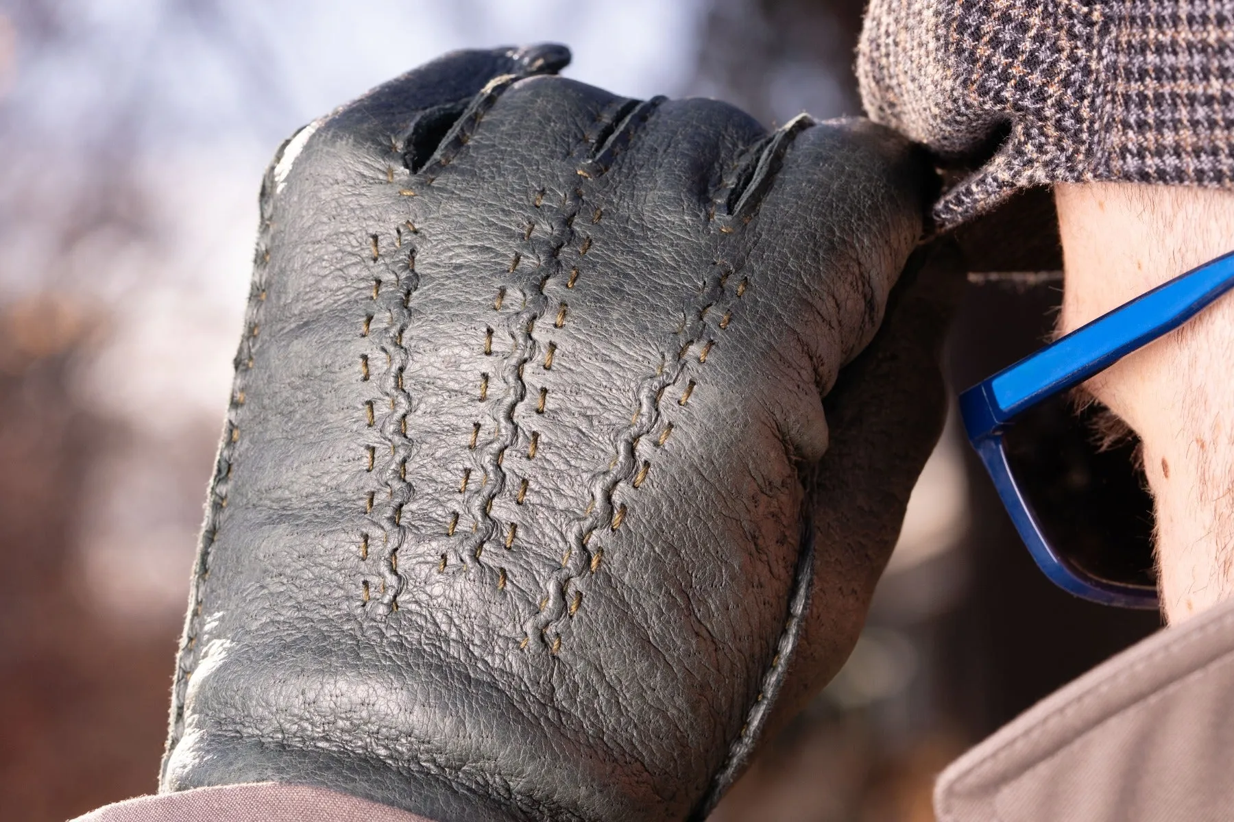 Racing Green Unlined Peccary Gloves