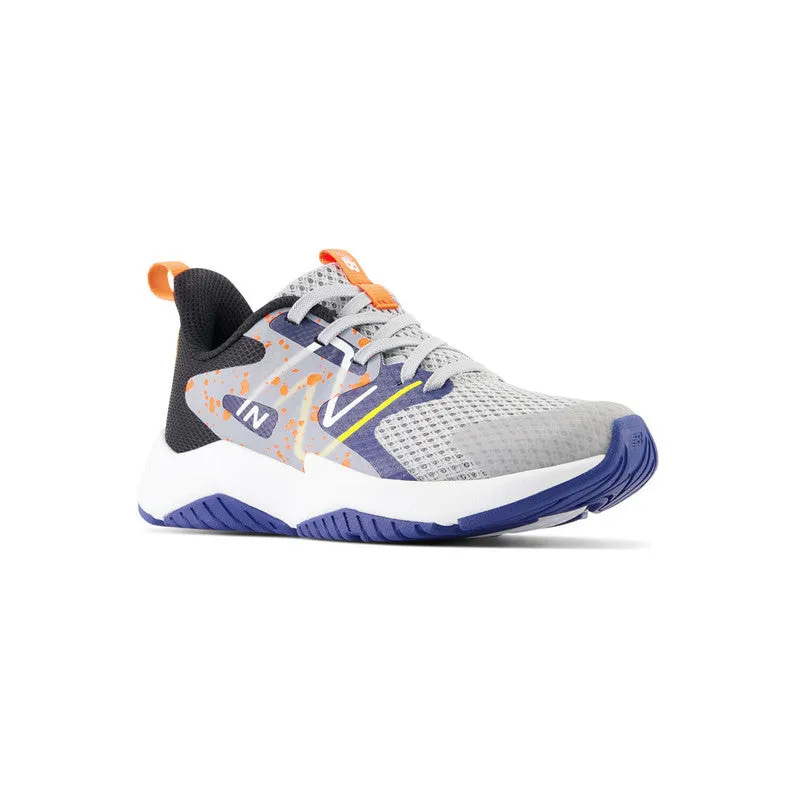 Rave Run v2 Kid's Lace Athletic Trainer - Rain Cloud/Night Sky/Blaze Orange