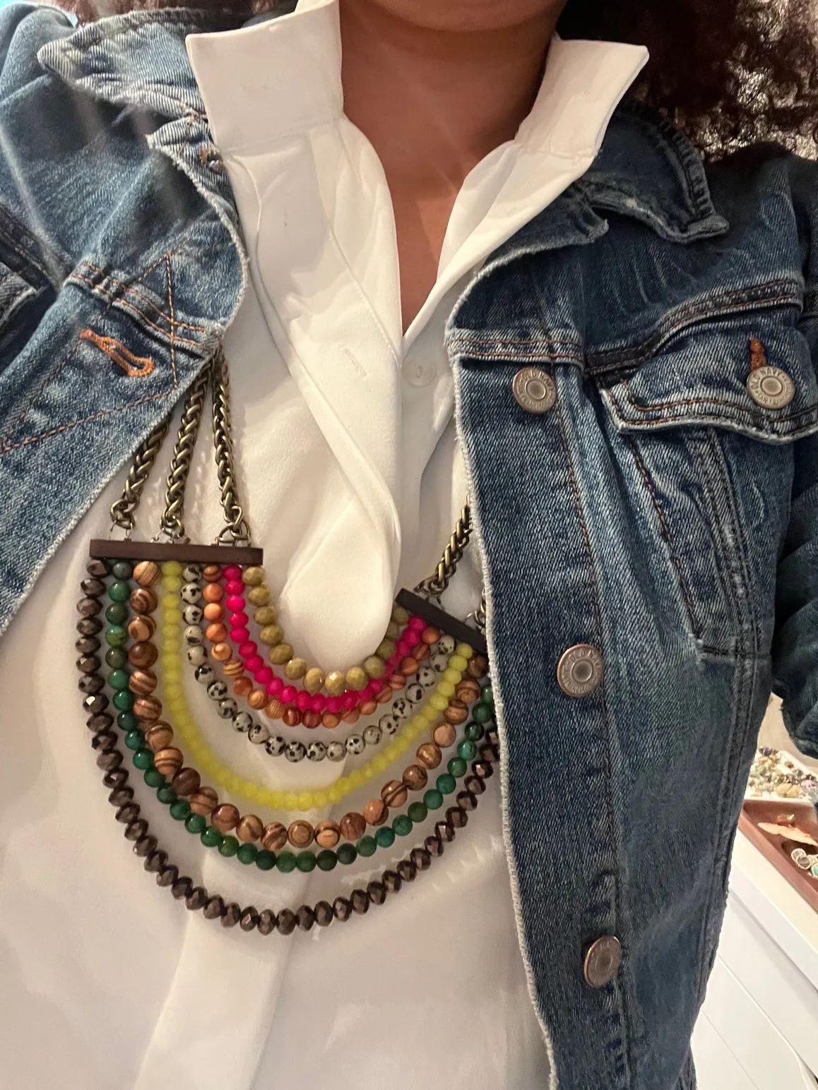 roots remix necklace - rainbow mix