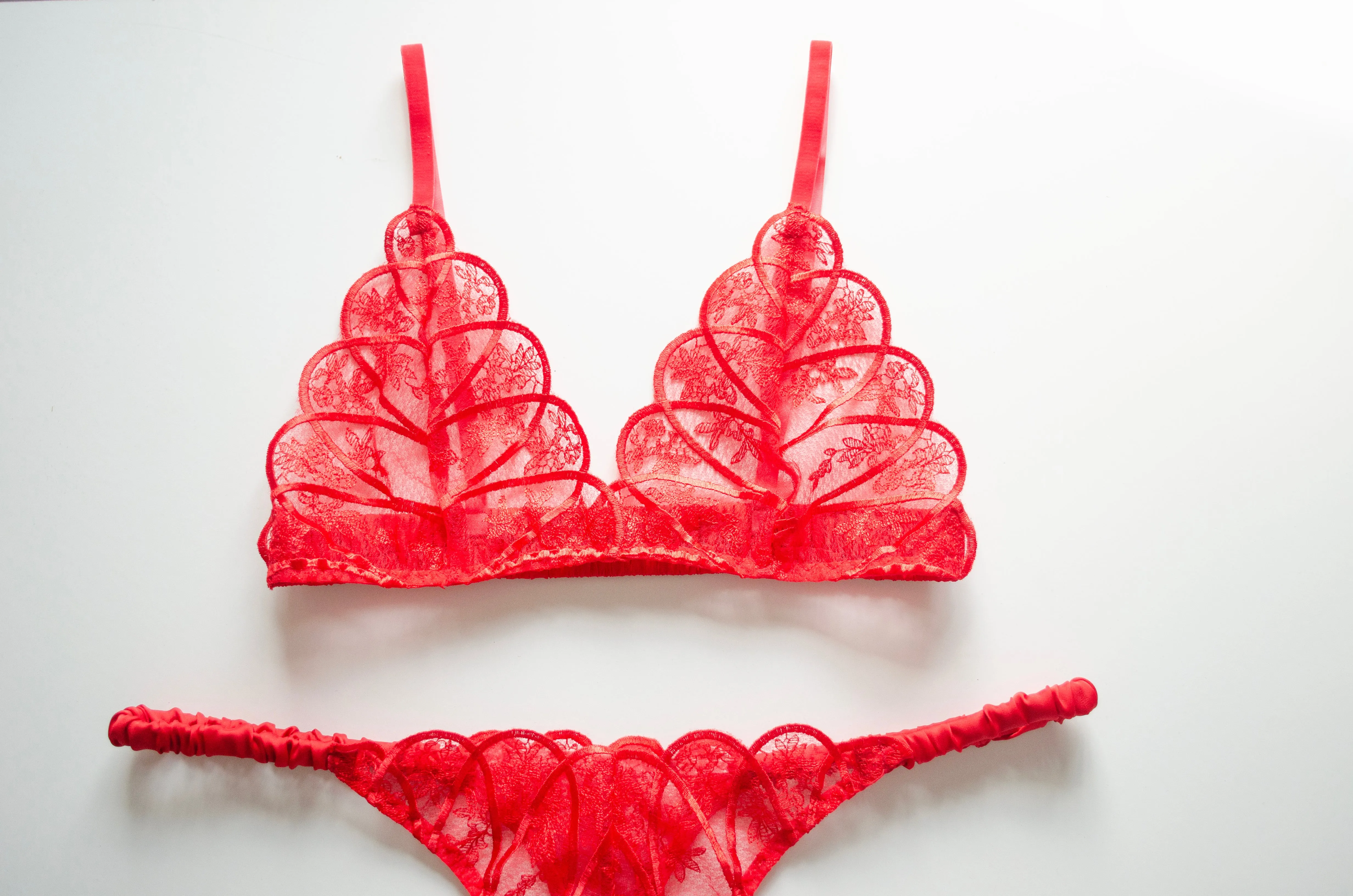 Scarlet Lace And Satin Bra